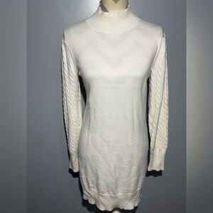 Steve Madden Cream Long Sleeve Knit Dress